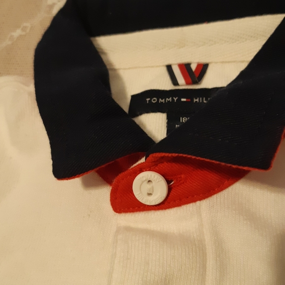 Boys Tommy Hilfiger Shirt, Long Sleeves, Red, White,Dark Blue, Gray, Size 18M - Picture 7 of 15